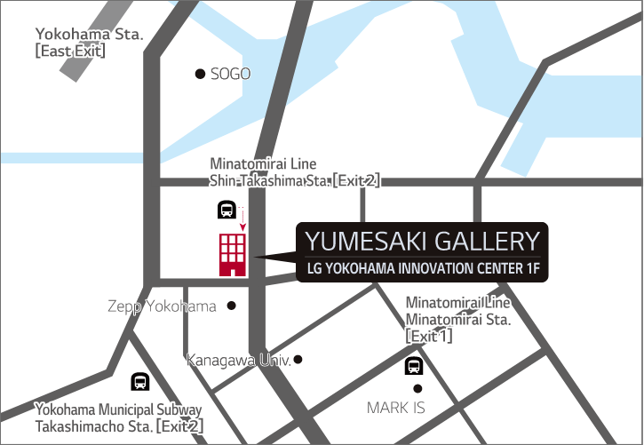 横浜駅東口からのアクセスマップ