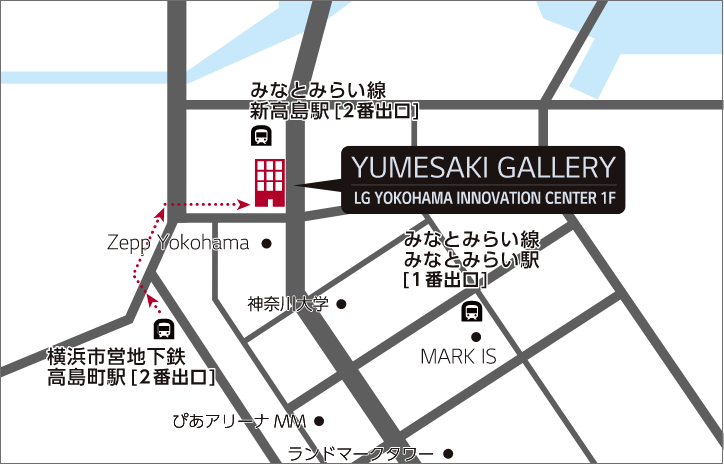 高島町駅2番出口からのアクセスマップ